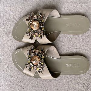 Jcrew leather sandals, size 6, color gray, in very good condition
